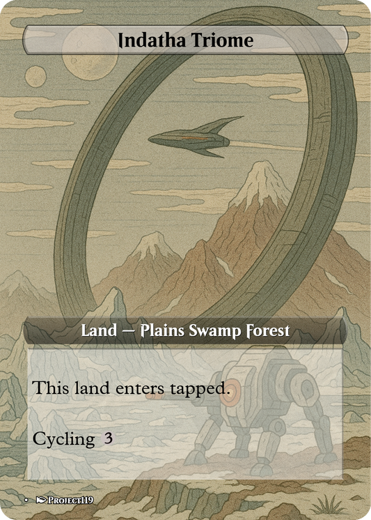 Sci Fi Japanese Wood Block Inspired 10 Triome Land Bundle - Magic the Gathering Proxy Cards