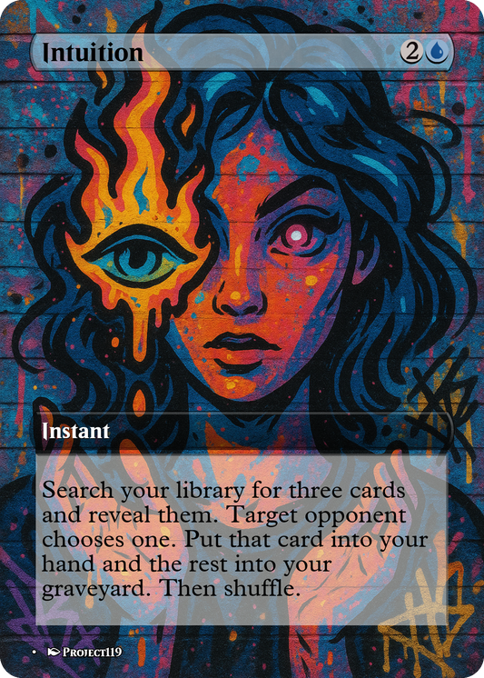 Intuition - Graffiti Inspired Magic the Gathering Proxy Card