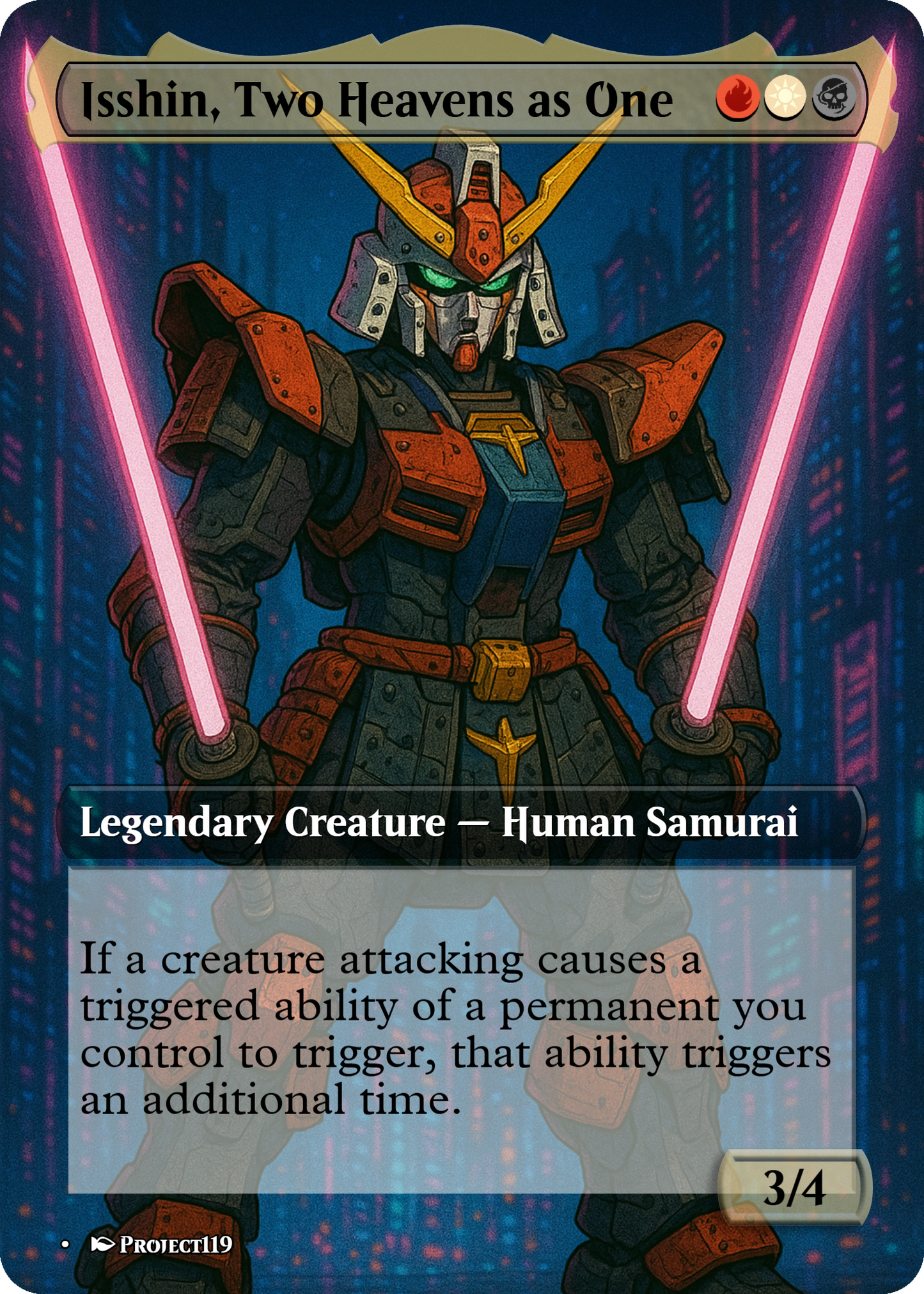 Isshin, Two Heavens as One - Gundam Inspired Magic the Gathering Proxy Card