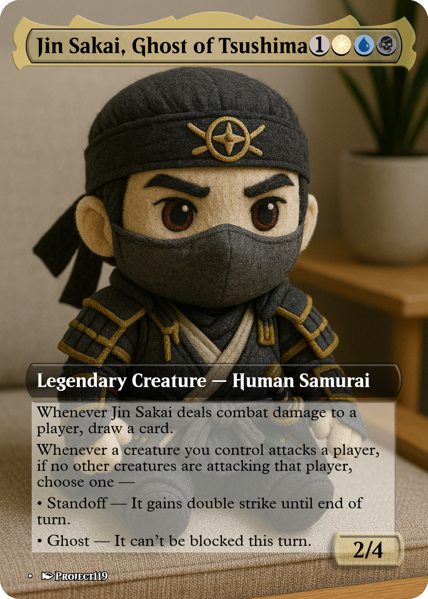 Jin Sakai, Ghost of Tsushima - Plushie Inspired Magic the Gathering Proxy Card