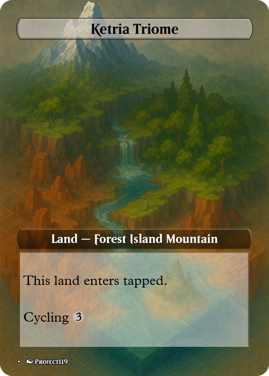 Isometric Art Inspired 18 Land Temur Commander Starter Bundle - Magic the Gathering Proxy Cards