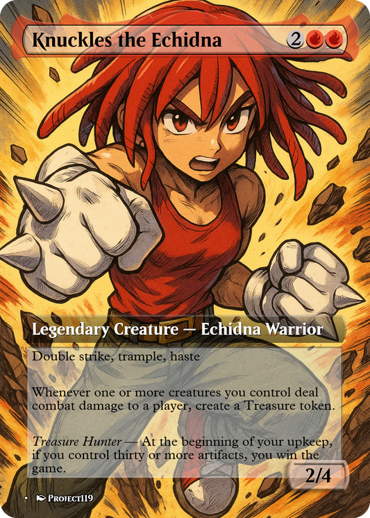 Knuckles the Echidna - Shounen Fighter Magic the Gathering Proxy Card