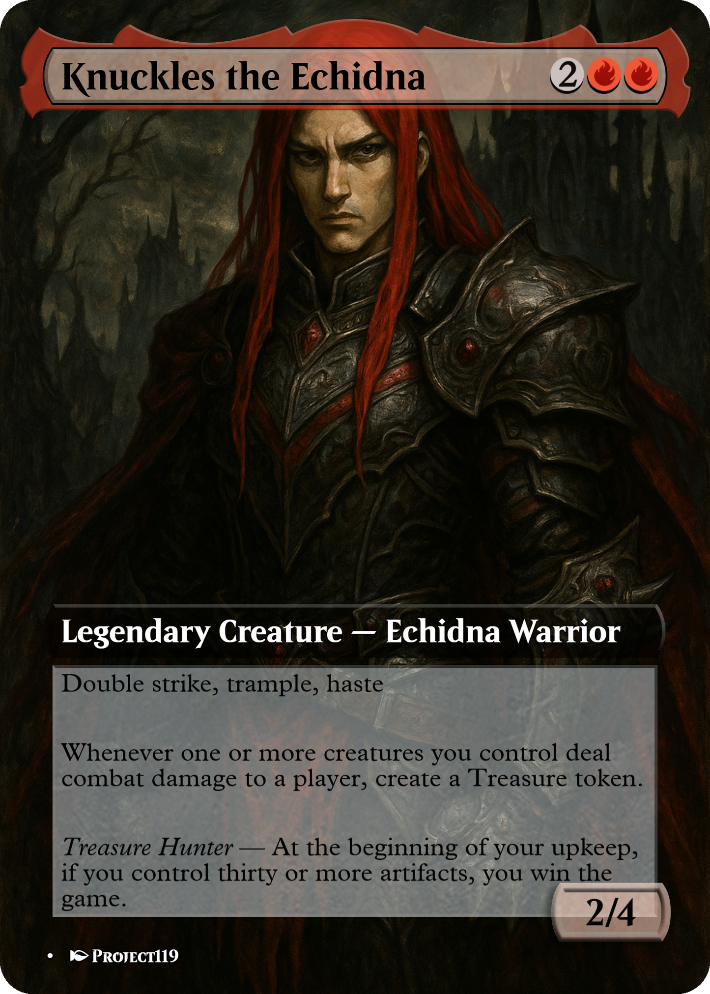 Knuckles the Echidna - Gothic Mercenary Magic the Gathering Proxy Card