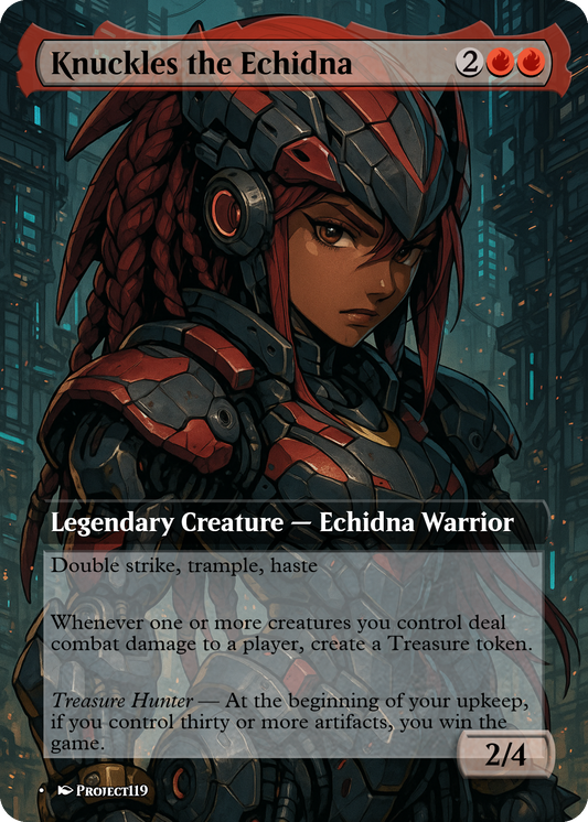 Knuckles the Echidna - Cyberpunk Renegades Magic the Gathering Proxy Card