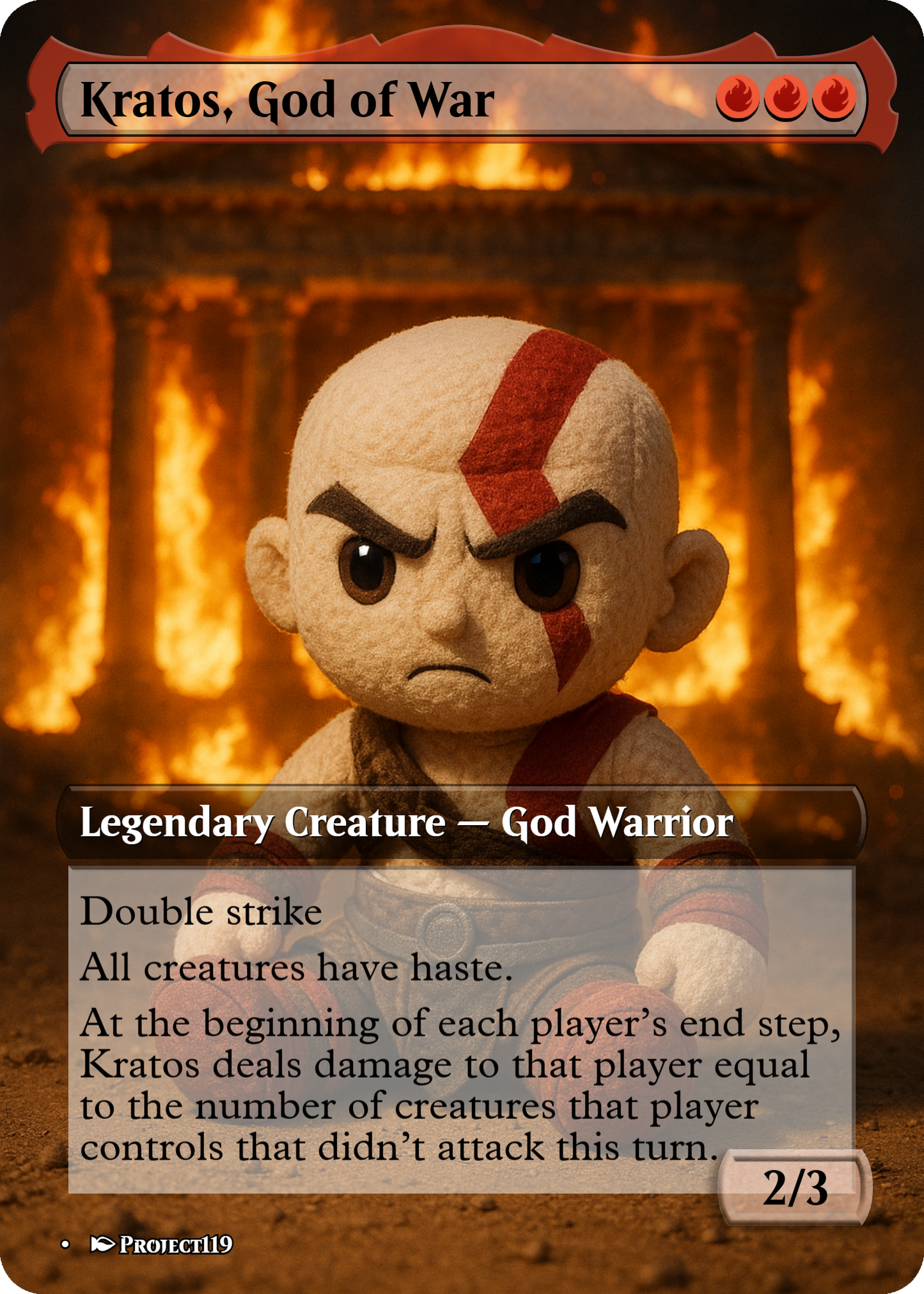 Kratos, God of War - Plushie Inspired Magic the Gathering Proxy Card