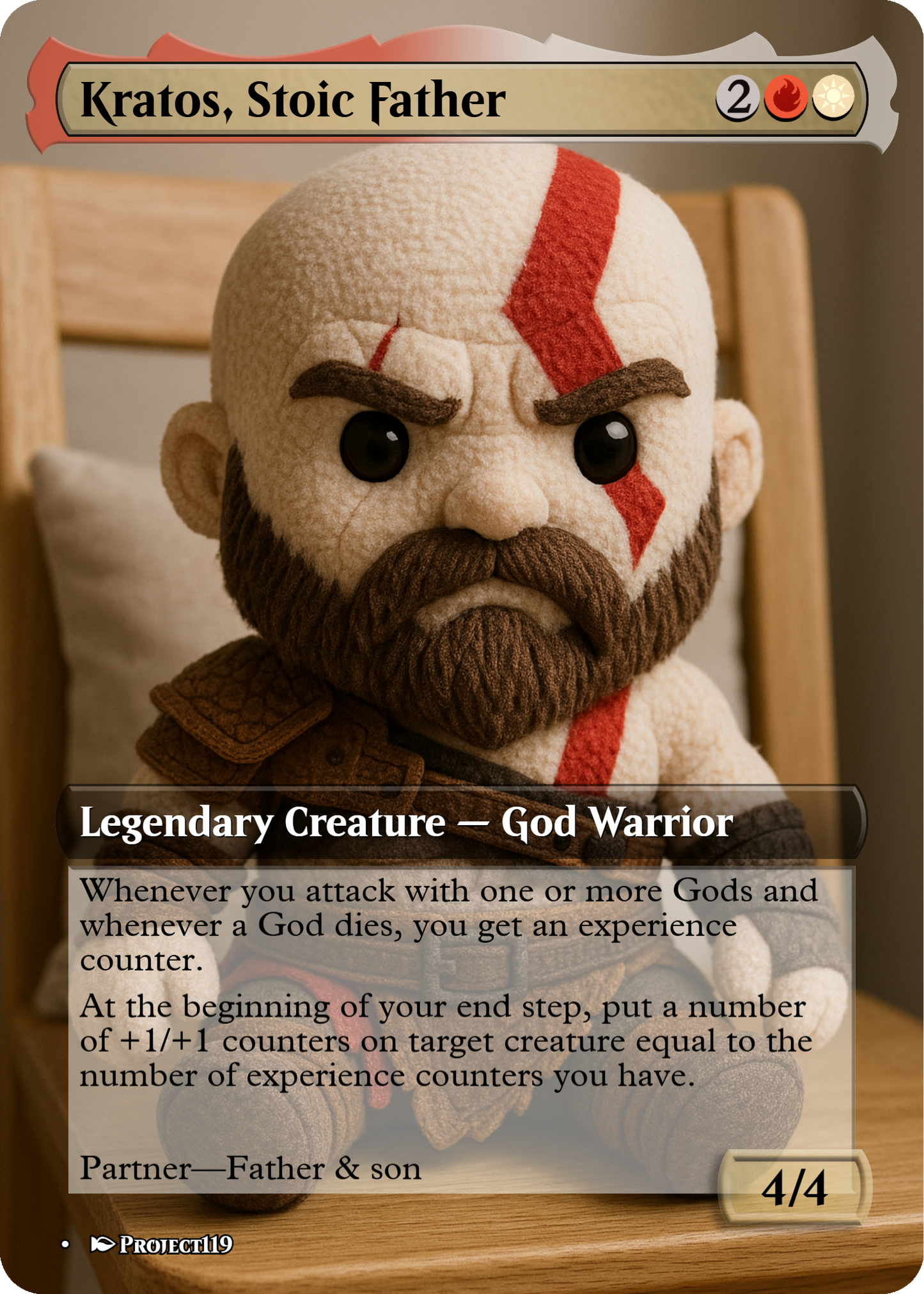 Kratos, Stoic Father & Atreus, Impulsive Son - Plushie Inspired Magic the Gathering Proxy 2 Card Bundle