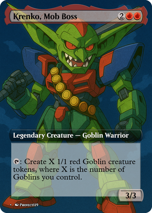 Krenko, Mob Boss - Gundam  Inspired Magic the Gathering Proxy Card