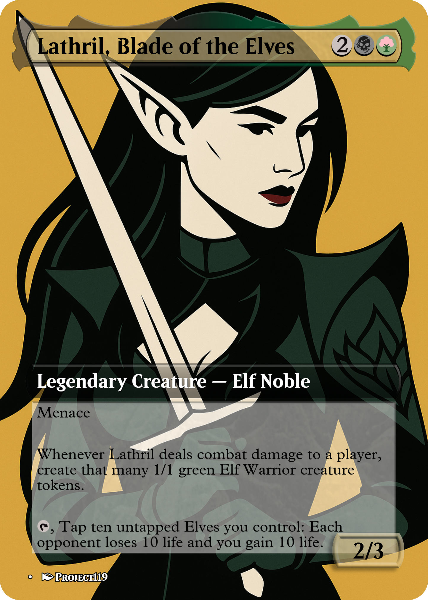 Lathril, Blade of the Elves - Nagel Inspired Magic the Gathering Proxy Card