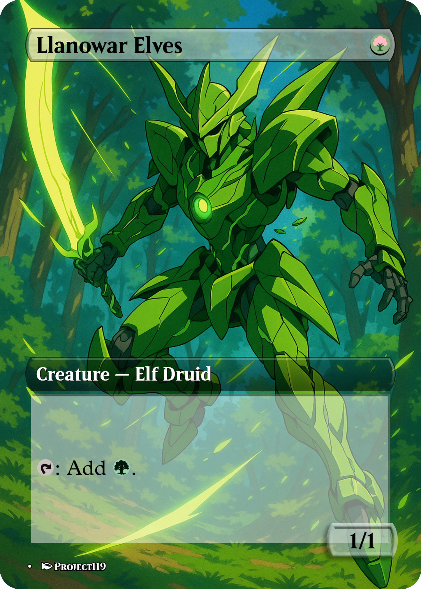 Llanowar Elves - Gundam Inspired Magic the Gathering Proxy Card