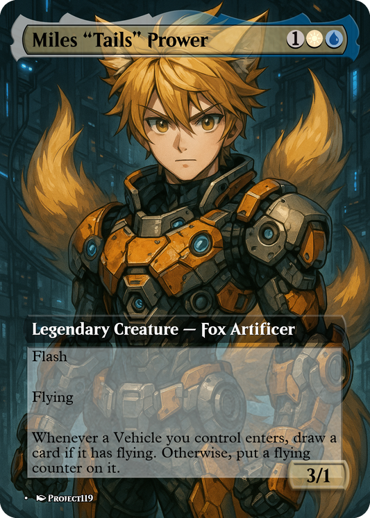 Miles "Tails" Prower - Cyberpunk Rogues Magic the Gathering Proxy Card