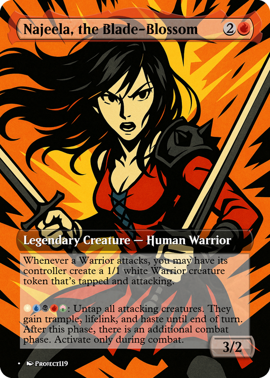 Najeela, the Blade-Blossom - Persona Inspired Magic the Gathering Proxy Card