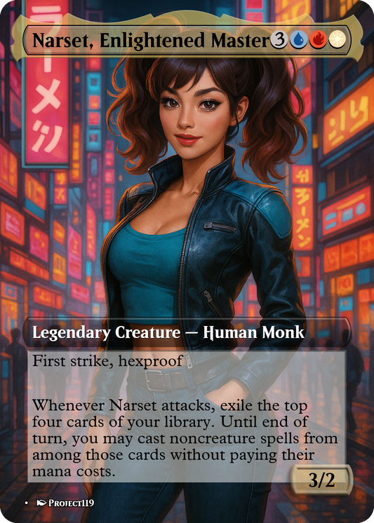 Narset, Enlightened Master - Digital Pin Up Magic the Gathering Proxy Card