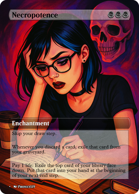 Necropotence - Digital Pin Up Magic the Gathering Proxy Card