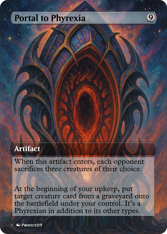 Portal to Phyrexia - Celestial Art Inspired Magic the Gathering Proxy Card
