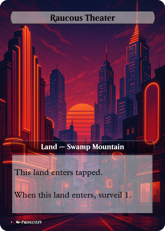Synthwave Inspired 10 Surveil Land Bundle - Magic the Gathering Proxy Cards