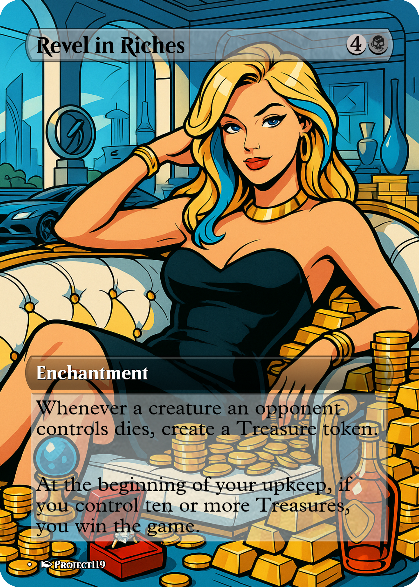 Revel in Riches - Digital Pin Up Magic the Gathering Proxy Card