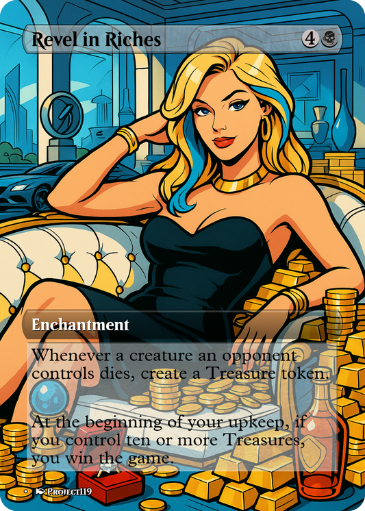 Revel in Riches - Digital Pin Up Magic the Gathering Proxy Card
