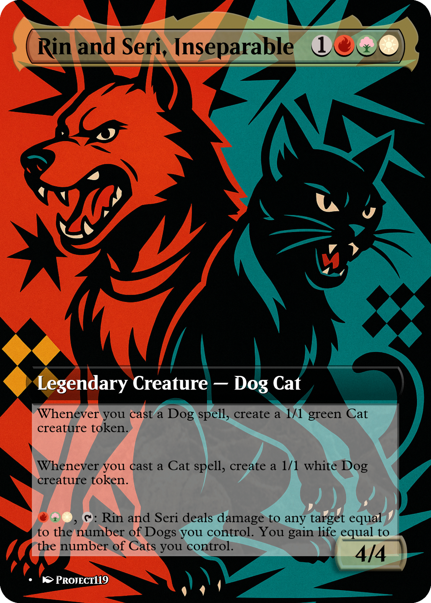 Rin and Seri, Inseparable - Persona Inspired Magic the Gathering Proxy Card