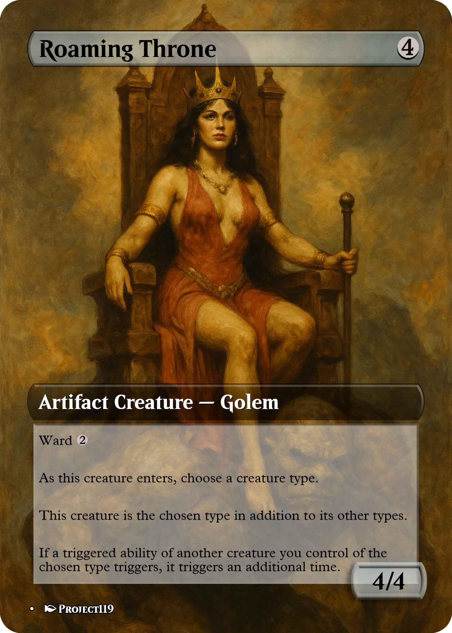 Roaming Throne - Dark Fantasy Inspired Magic the Gathering Proxy Card