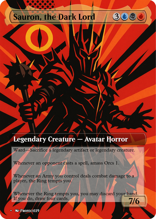 Sauron, the Dark Lord - Persona Inspired Magic the Gathering Proxy Card