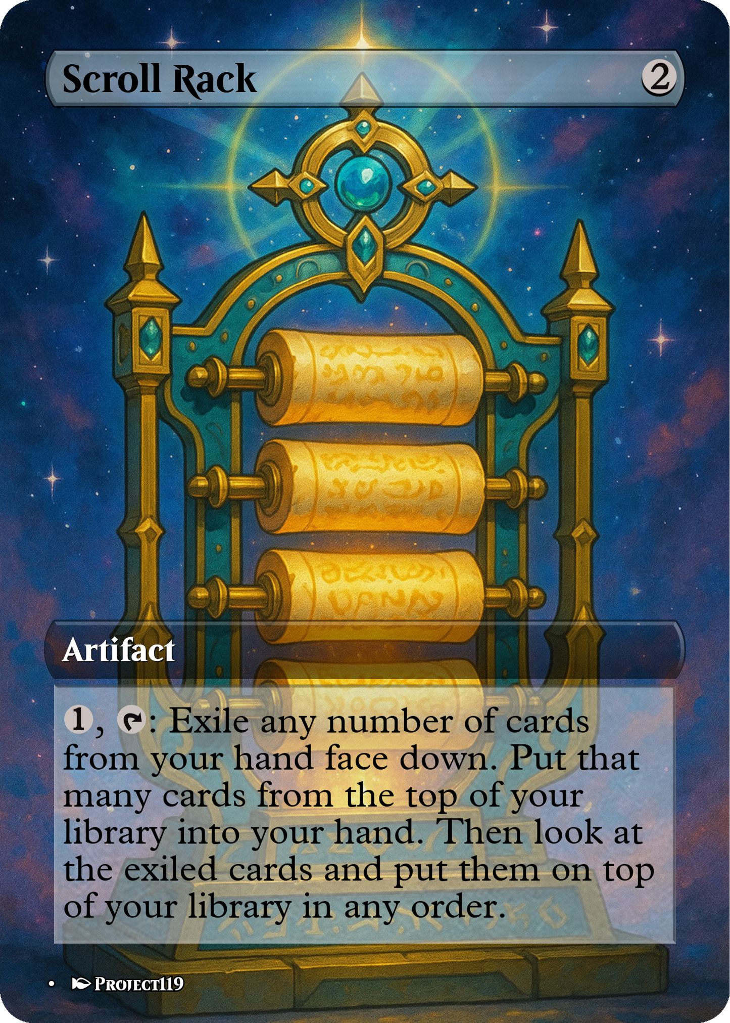 Scroll Rack - Celestial Art Inspired Magic the Gathering Proxy Card
