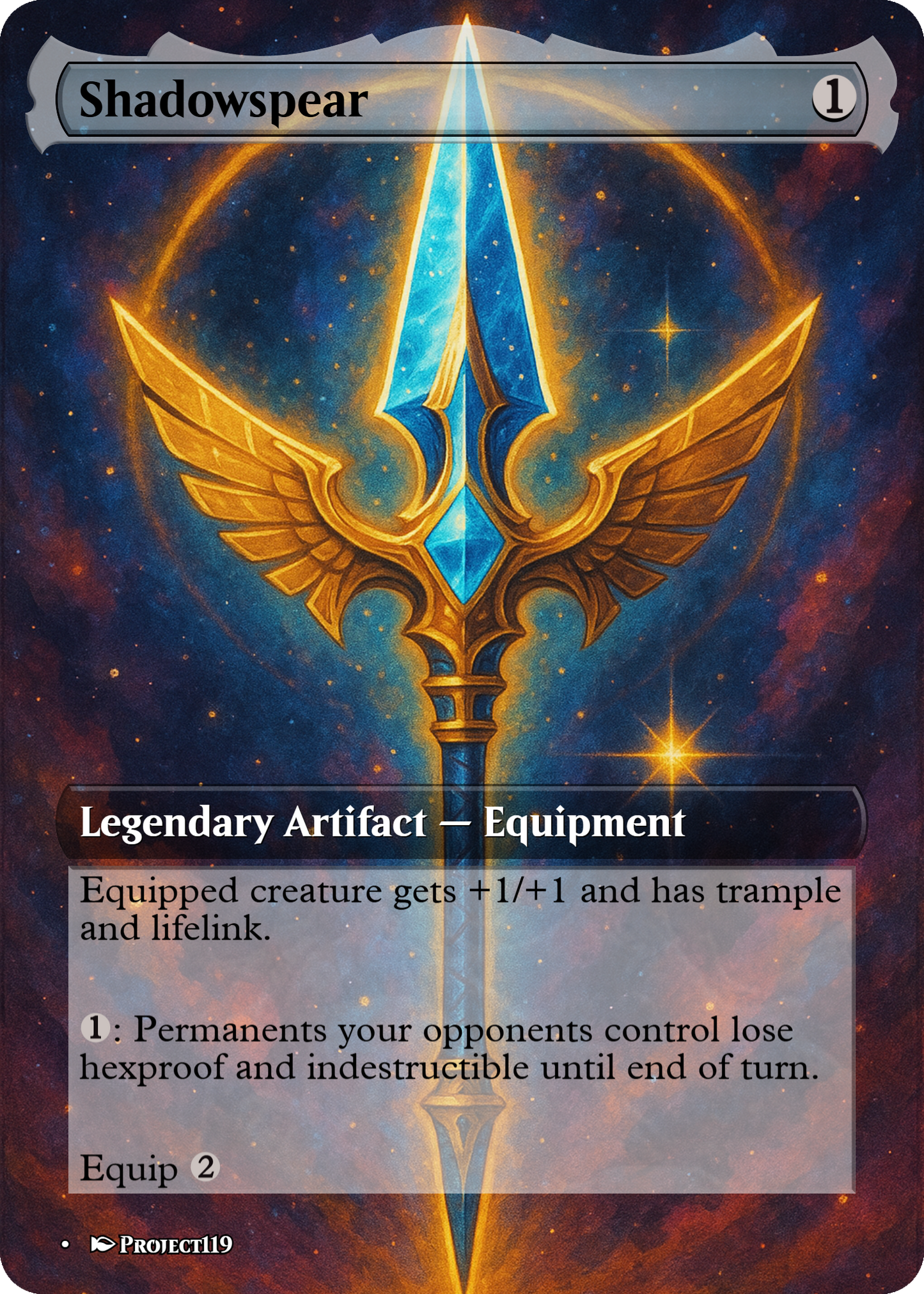 Shadowspear - Celestial Art Inspired Magic the Gathering Proxy Card