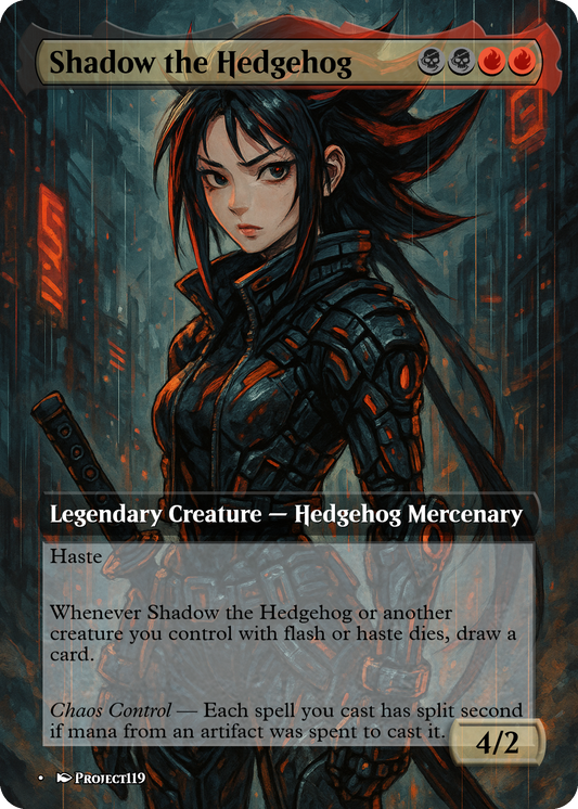Shadow the Hedgehog - Cyberpunk Renegades Magic the Gathering Proxy Card