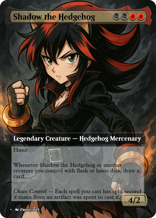 Shadow the Hedgehog - Shounen Fighter Magic the Gathering Proxy Card