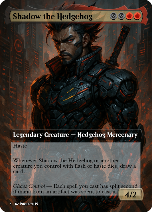 Shadow the Hedgehog - Cyberpunk Rogues Magic the Gathering Proxy Card