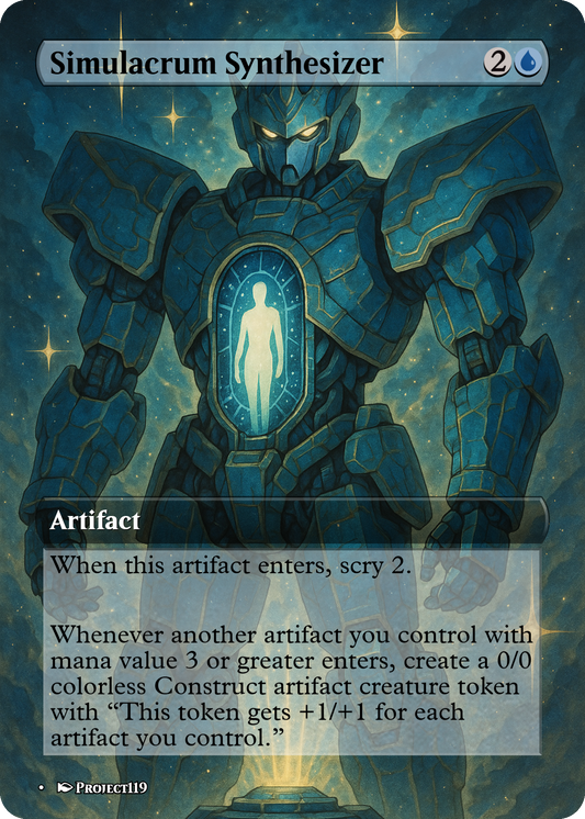 Simulacrum Synthesizer - Celestial Art Inspired Magic the Gathering Proxy Card