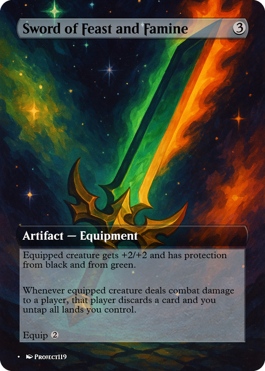 Sword of Feast and Famine - Celestial Art Inspired Magic the Gathering Proxy Card