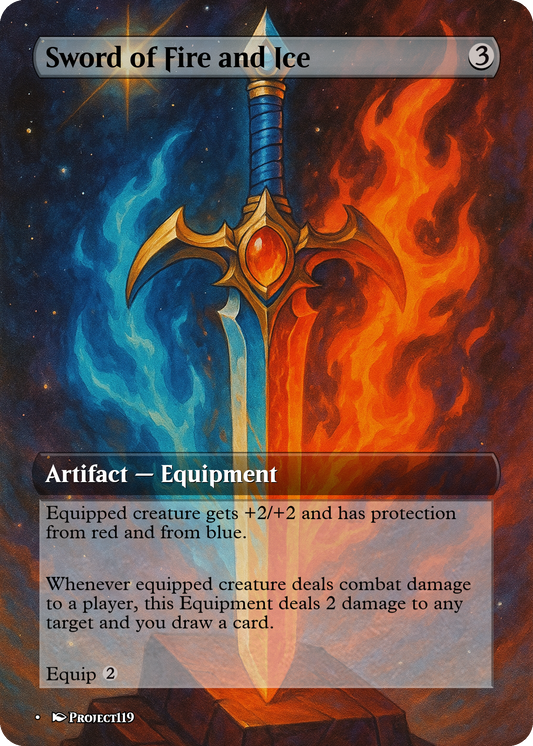 Sword of Fire and Ice - Celestial Art Inspired Magic the Gathering Proxy Card
