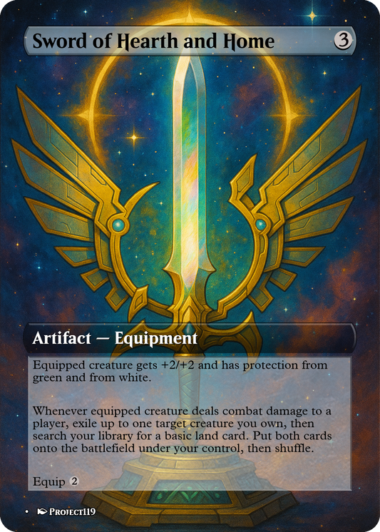 Sword of Hearth and Home - Celestial Art Inspired Magic the Gathering Proxy Card