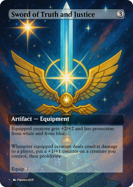 Sword of Truth and Justice - Celestial Art Inspired Magic the Gathering Proxy Card