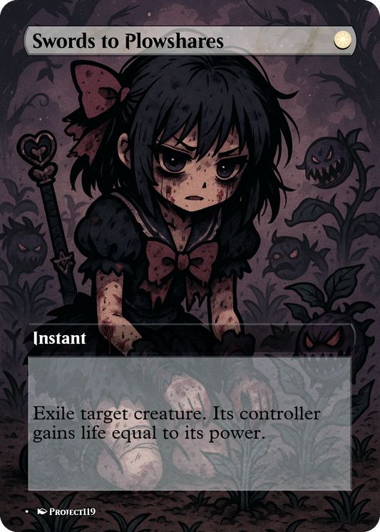 Swords to Plowshares - Dark Magical Girl Inspired Magic the Gathering Proxy Card