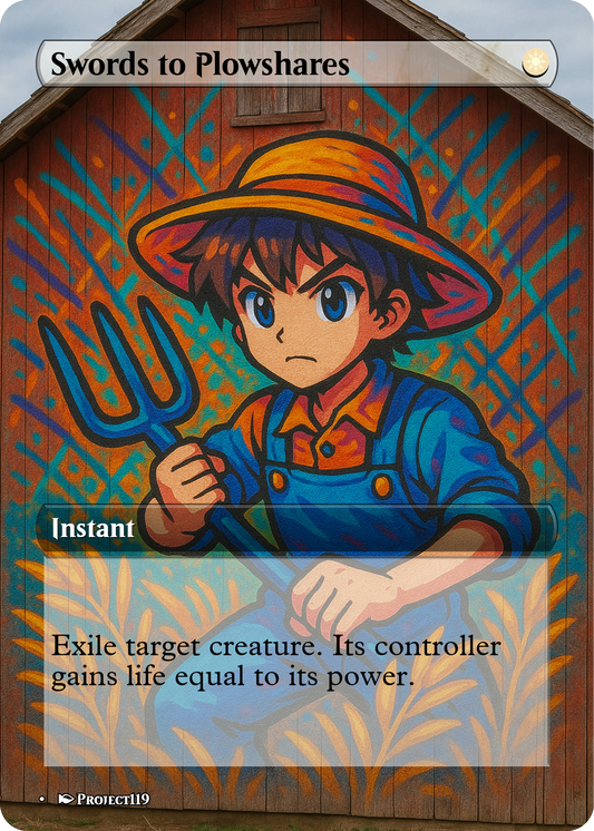 Swords to Plowshares - Graffiti Inspired Magic the Gathering Proxy Card