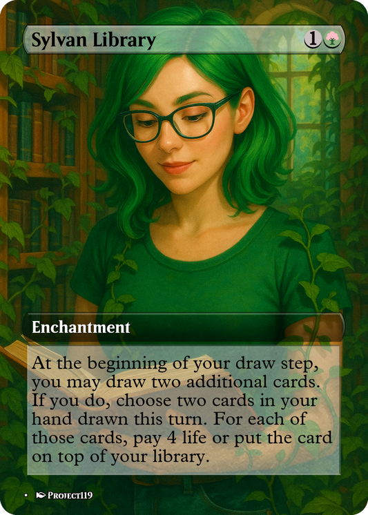 Sylvan Library - Digital Pin Up Magic the Gathering Proxy Card