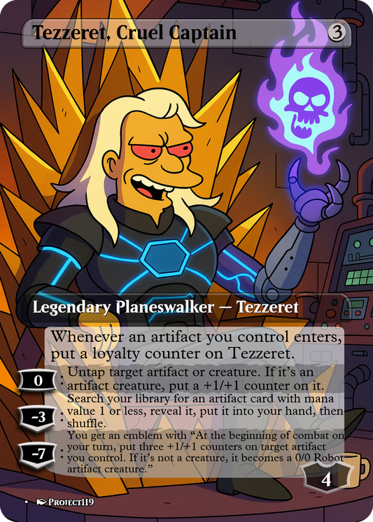 Tezzeret, Cruel Captain - Magic the Gathering Proxy Card