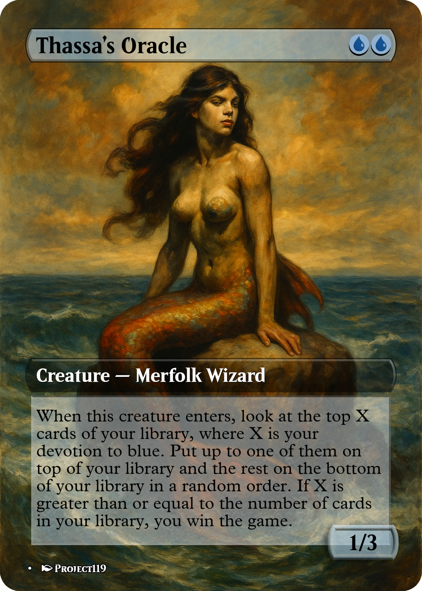 Thassa's Oracle - Dark Fantasy Inspired Magic the Gathering Proxy Card