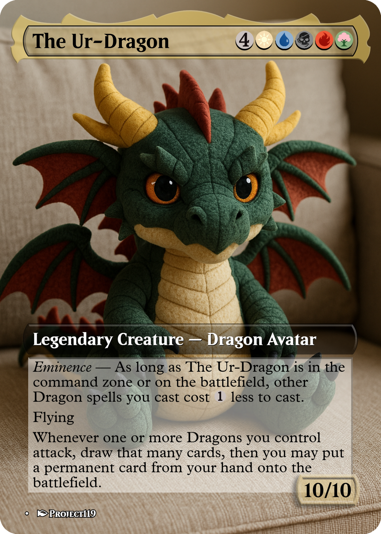 The Ur-Dragon - Plushie Inspired Magic the Gathering Proxy Card