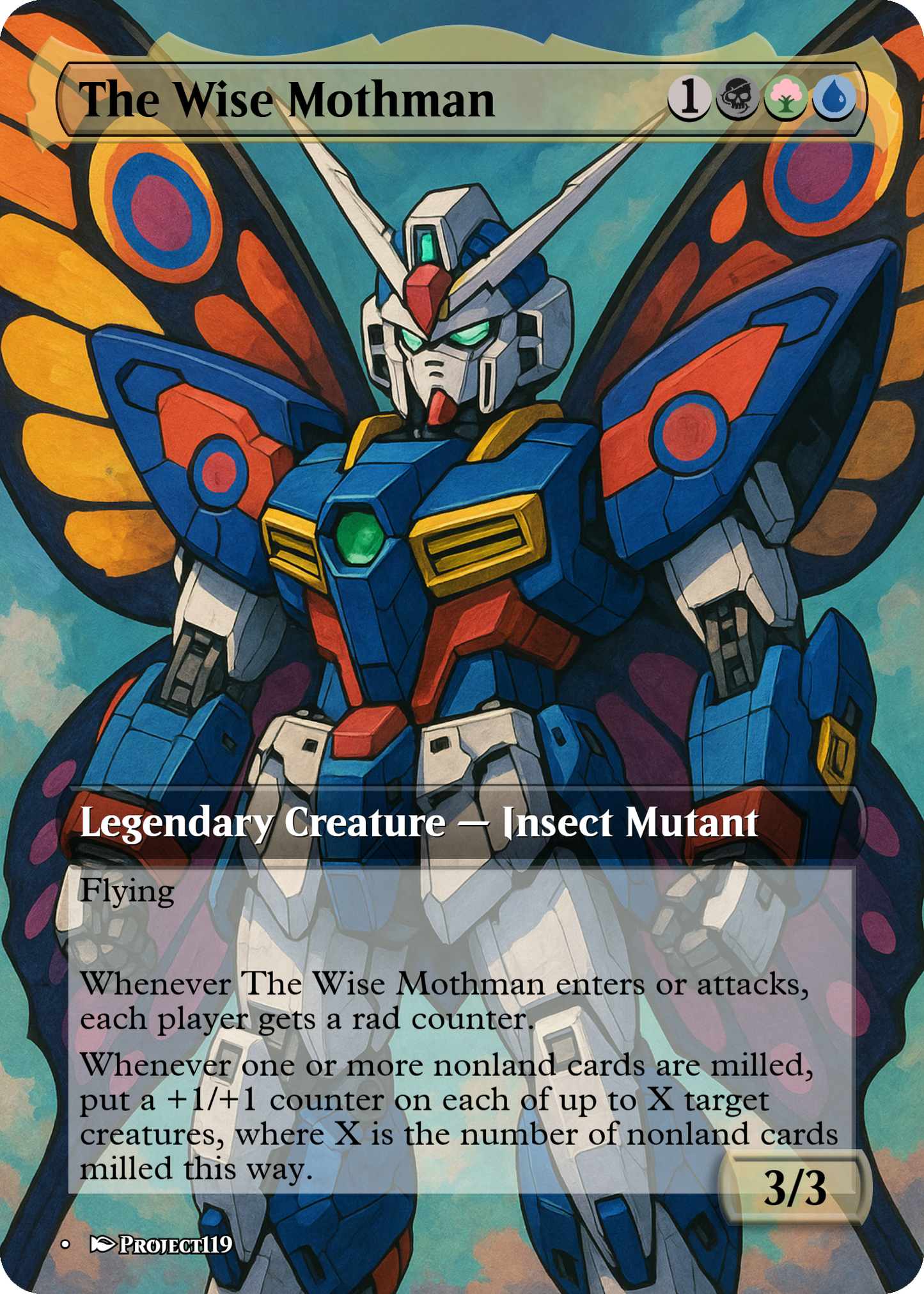 The Wise Mothman - Gundam Inspired Magic the Gathering Proxy Card