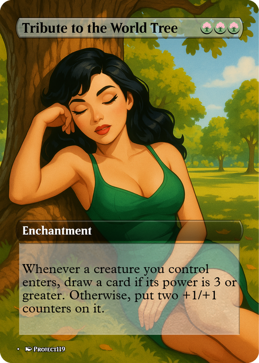 Tribute to the world Tree - Digital Pin Up Magic the Gathering Proxy Card