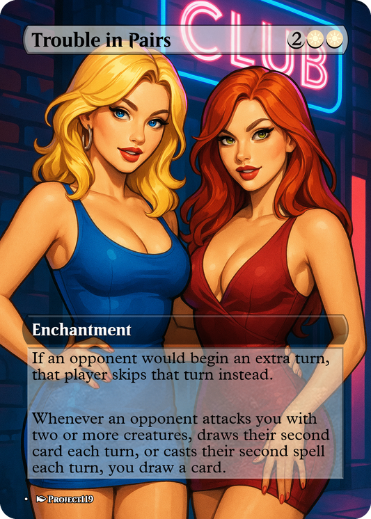 Trouble in Pairs - Digital Pin Up Magic the Gathering Proxy Card