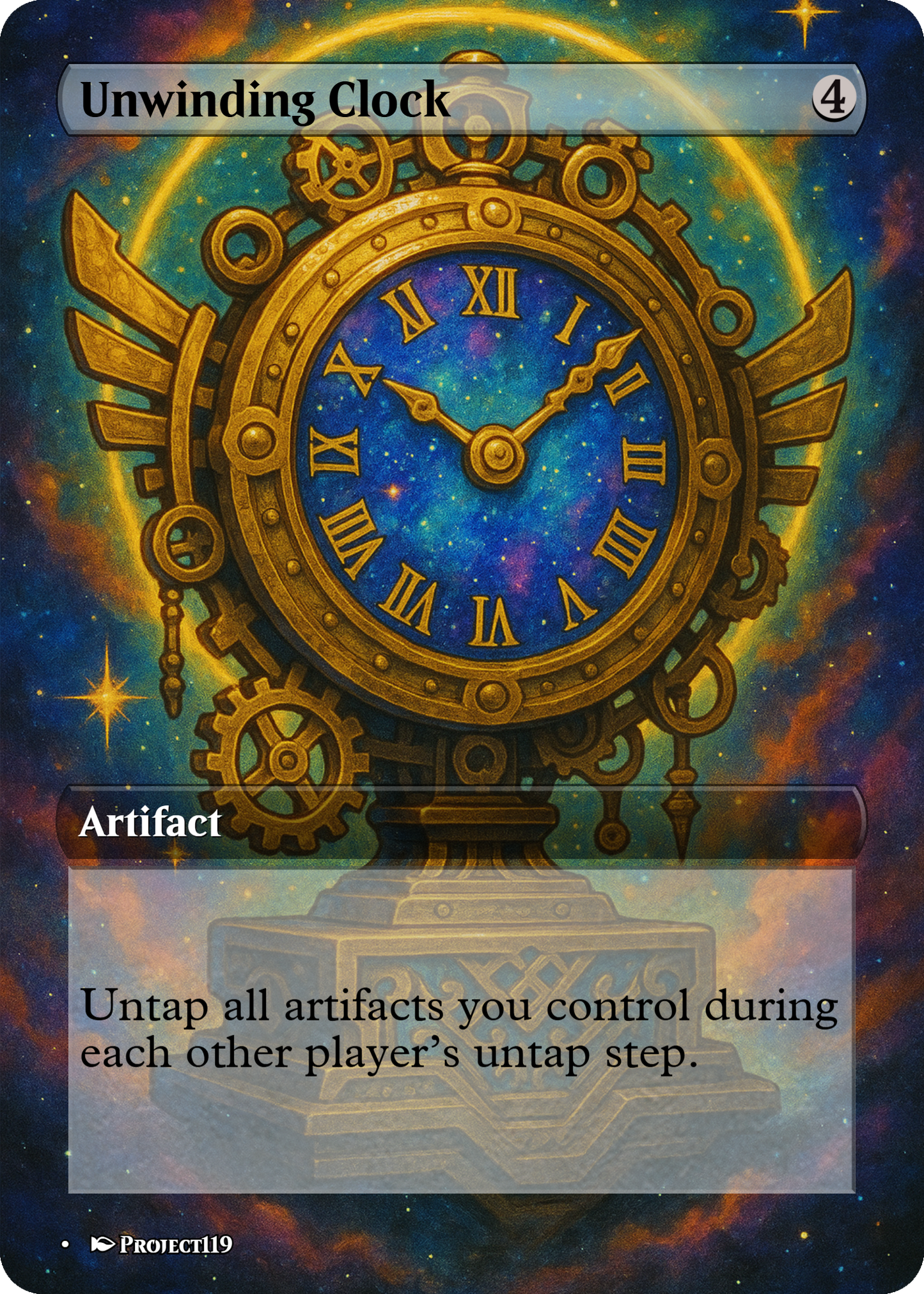 Unwinding Clock - Celestial Art Inspired Magic the Gathering Proxy Card
