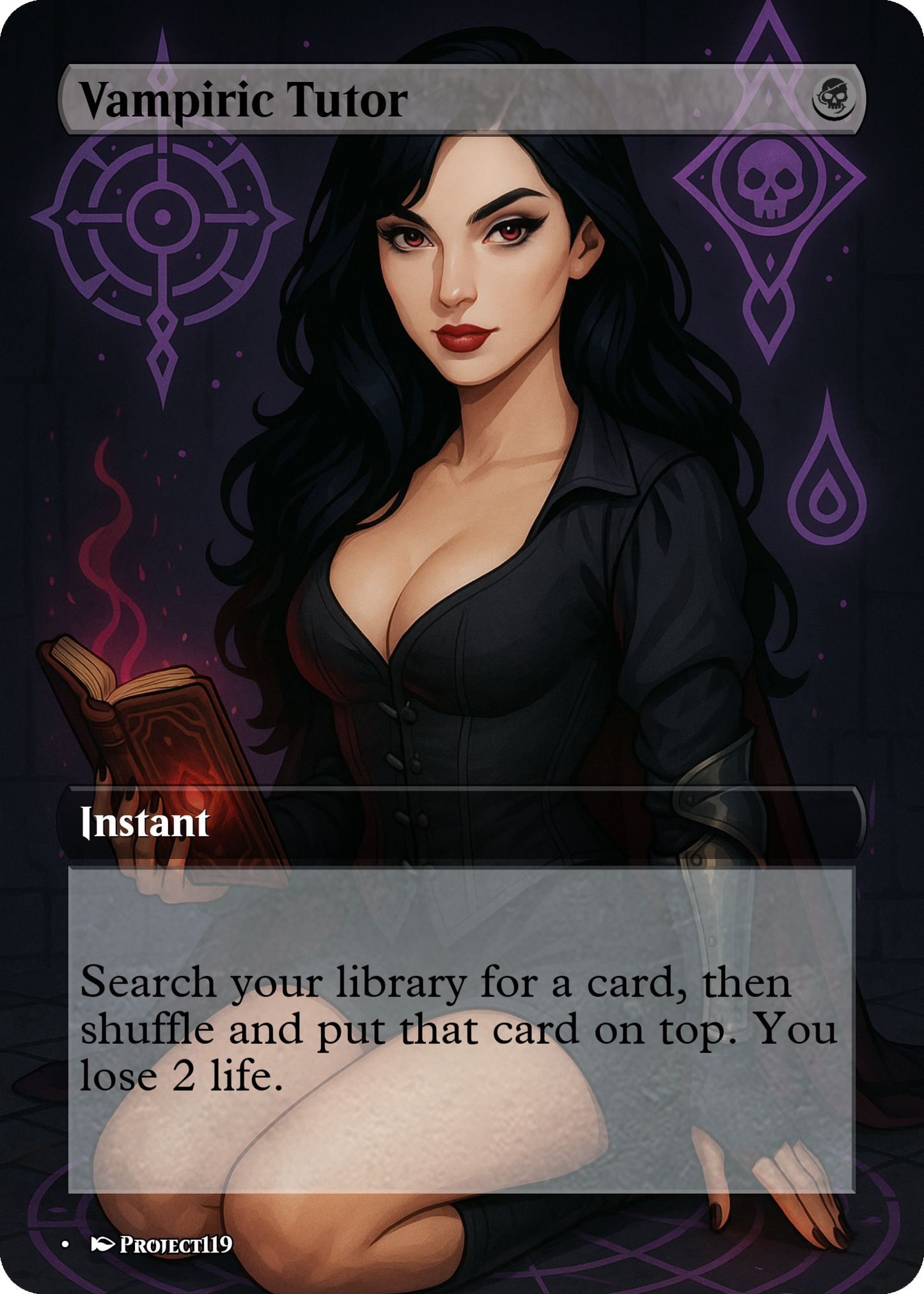 Vampiric Tutor - Digital Pin Up Magic the Gathering Proxy Card