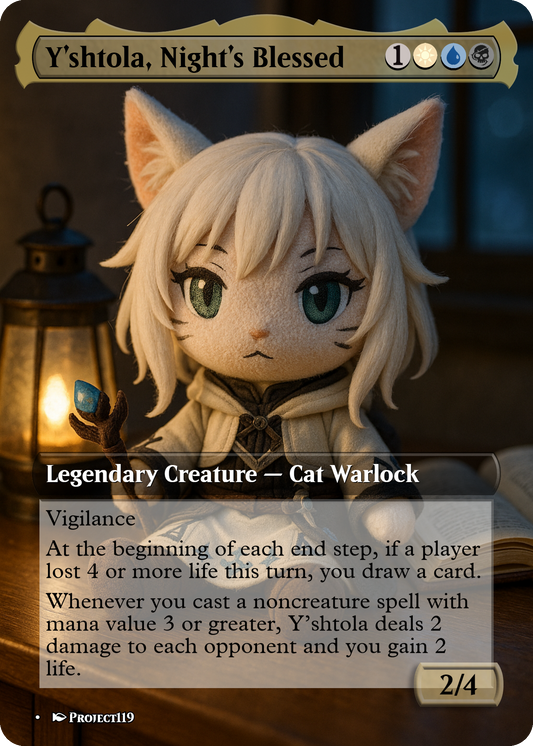 Y'shtola, Night's Blessed - Plushie Inspired Magic the Gathering Proxy Card
