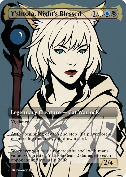 Y'shtola, Night's Blessed - Nagel Inspired Magic the Gathering Proxy Card