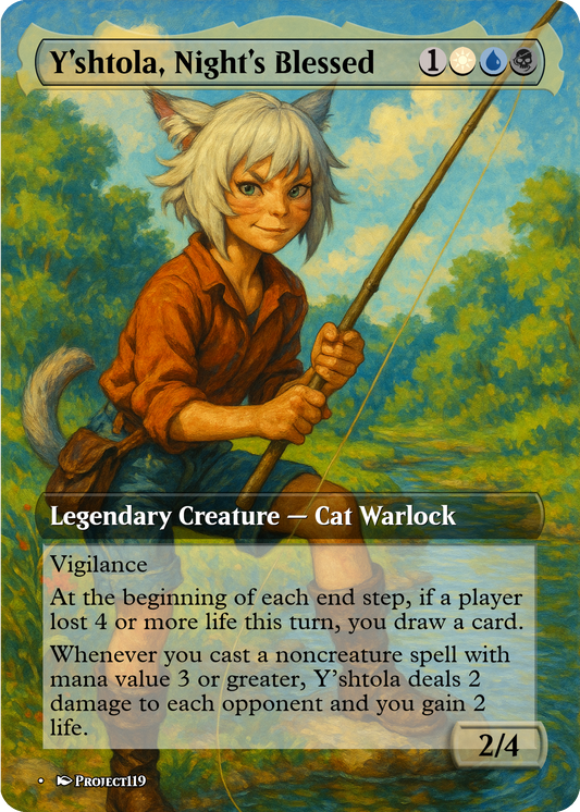 Y'shtola, Night's Blessed - Rockwell Inspired Digital Pin up Magic the Gathering Proxy Card