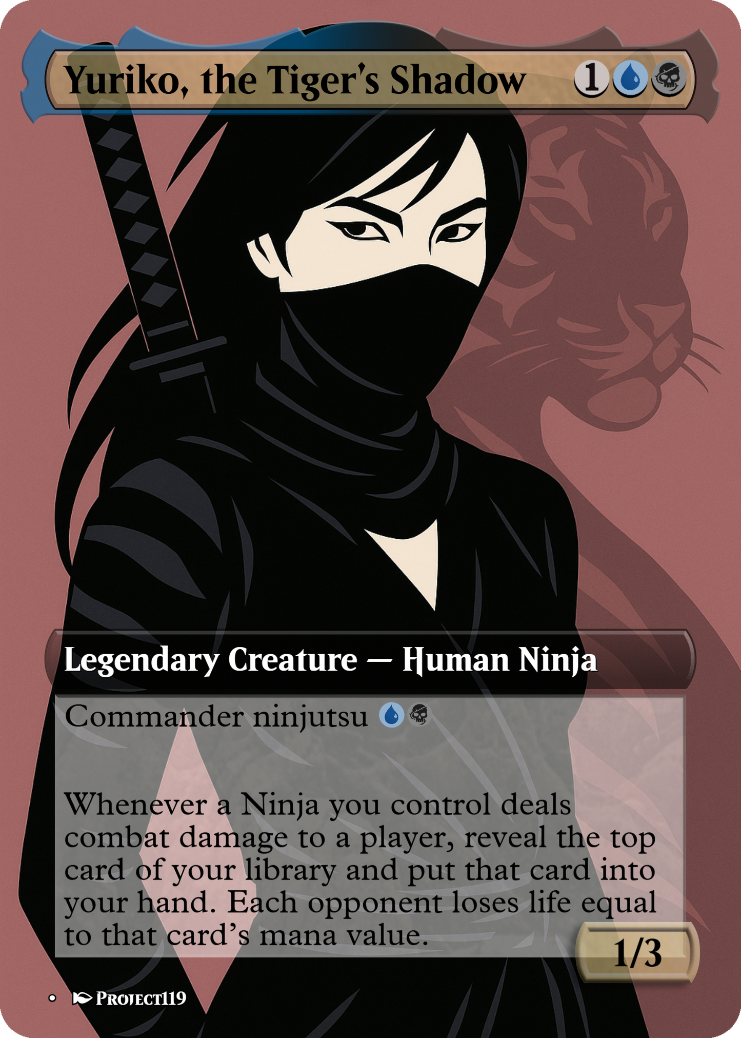 Yuriko, the Tiger's Shadow - Nagel Inspired Magic the Gathering Proxy Card